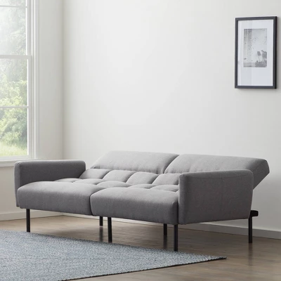 Comfort Collection Futon Sofa Bed With Box Tufting - Lucid 3 Comfort Collection Futon Sofa Bed With Box Tufting - Lucid - Image 3