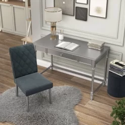 2pc Singger Writing Desk With Chair Gray - HOMES: Inside + Out -Online Furniture Store GUEST 71150932 5aab 46fc 8938 81ddac3b805e