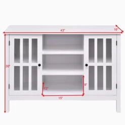 Tangkula Wood TV Stand Free Standing Storage Console Cabinet For 50” TV White/Walnut 9 Tangkula Wood TV Stand Free Standing Storage Console Cabinet For 50” TV White/Walnut -Online Furniture Store GUEST 71be0fc3 530b 48e4 9dd8 227f3e29c227