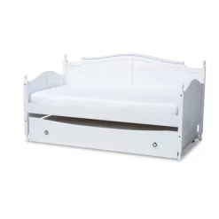 Twin Mara Wood Daybed With Trundle - Baxton Studio -Online Furniture Store GUEST 7249bc26 69d1 4f46 a697 a98251a91000