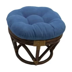 Rattan Ottoman With Micro Suede Cushion - International Caravan -Online Furniture Store GUEST 72995507 9f13 4901 a18d f44771538da2