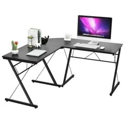Costway 59'' L-Shaped Computer Table Study Workstation Home Office BrownBlack 18 Costway 59'' L-Shaped Computer Table Study Workstation Home Office BrownBlack -Online Furniture Store GUEST 7299b81b fcd1 439d 8de0 672b3f8d643e
