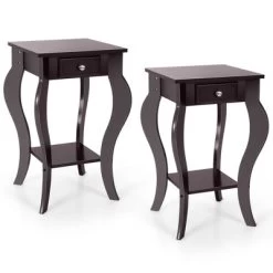 Costway 2PCS End Table Accent Side Table Nightstand W/ Drawer & Bottom Shelf 22 Costway 2PCS End Table Accent Side Table Nightstand W/ Drawer & Bottom Shelf -Online Furniture Store GUEST 72a6384a e731 41b9 b4c9 40dee8a49d94