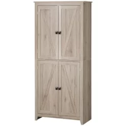 HOMCOM 72" Freestanding 4-Door Kitchen Pantry, Storage Cabinet Organizer With 4-Tiers, And Adjustable Shelves, Natural -Online Furniture Store GUEST 730e8f62 f819 4e8e 86ea 064402eb2a25