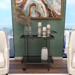 Contemporary Metal Bar Cart Black - Olivia & May -Online Furniture Store GUEST 741de733 b0b0 479d bbc3 c0d66095aa32