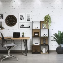 Lavish Home Freestanding 4-Tier Cube Storage Bookshelf – Industrial Wood And Metal Shelving, Oak/Black 12 Lavish Home Freestanding 4-Tier Cube Storage Bookshelf – Industrial Wood And Metal Shelving, Oak/Black -Online Furniture Store GUEST 74684e6d 66fa 43d0 9a0a 4d9349412247