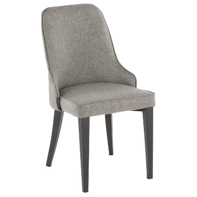 Set Of 2 Nueva Contemporary Dining Accent Chair Gray - LumiSource 1 Set Of 2 Nueva Contemporary Dining Accent Chair Gray - LumiSource