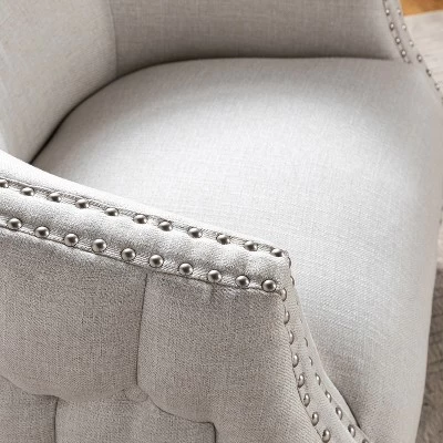 Jorge Curved And Ergonomic Design Barrel Chair With Decorative Nailhead Tirms Swivel Chair | ARTFUL LIVING DESIGN 3 Jorge Curved And Ergonomic Design Barrel Chair With Decorative Nailhead Tirms Swivel Chair | ARTFUL LIVING DESIGN - Image 3