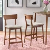 Set Of 2 24" Newington Counter Height Barstools Walnut - Lifestorey