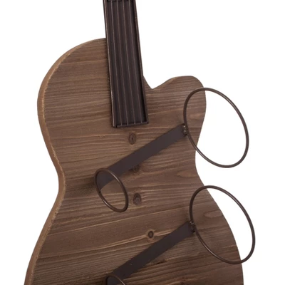 VintiquewiseBlack Metal Guitar Shaped Wine Rack Holder For Living Room, Dining, Or Entryway 6 VintiquewiseBlack Metal Guitar Shaped Wine Rack Holder For Living Room, Dining, Or Entryway - Image 6