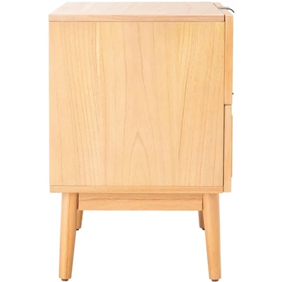 Baisley 2 Drawer Rattan Nightstand - Natural - Safavieh 4 Baisley 2 Drawer Rattan Nightstand - Natural - Safavieh - Image 4