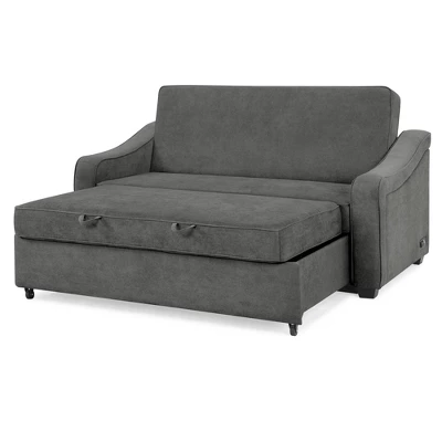 Nelson Convertible Futon Queen Sleeper Sofa Gray - Serta 3 Nelson Convertible Futon Queen Sleeper Sofa Gray - Serta - Image 3