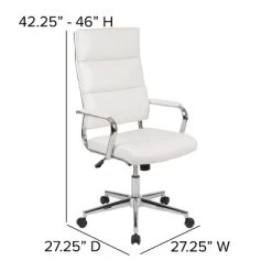 Flash Furniture Hansel High Back White LeatherSoft Contemporary Panel Executive Swivel Office Chair 16 Flash Furniture Hansel High Back White LeatherSoft Contemporary Panel Executive Swivel Office Chair -Online Furniture Store GUEST 77272995 a897 4681 8017 54210118a430