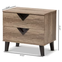 Swanson Modern And Contemporary Wood 2 - Drawer Nightstand - Light Brown - Baxton Studio -Online Furniture Store GUEST 77b00239 d71f 479c 8e8d f76ba639e035