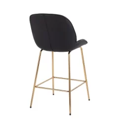 Set Of 2 Diva Steel/Faux Leather Counter Height Barstools Gold/Black - LumiSource -Online Furniture Store GUEST 7808fb90 73d9 4685 bab0 5de4bd9cd90c