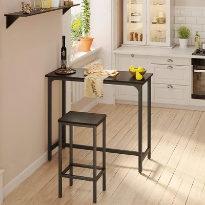 ODK 39 Inch Rectangular Modern Bar Height Narrow Pub, Kitchen, And Dining Table With Metal Legs, Easy To Clean Top, And Fast Assembly, Black 4 ODK 39 Inch Rectangular Modern Bar Height Narrow Pub, Kitchen, And Dining Table With Metal Legs, Easy To Clean Top, And Fast Assembly, Black - Image 4
