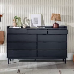 Mid-Century Modern Solid Wood 9 Drawer Horizontal Dresser - Saracina Home -Online Furniture Store GUEST 7a24835f 4cfa 4639 a0fe 1dde2e770190