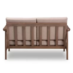 Venza Mid-Modern Walnut Wood Fabric Upholstered 2 Seater Loveseat Light Brown - Baxton Studio 10 Venza Mid-Modern Walnut Wood Fabric Upholstered 2 Seater Loveseat Light Brown - Baxton Studio -Online Furniture Store GUEST 7b1edf18 ae04 4d44 a989 59de5a232585