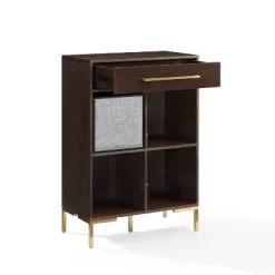 42.25" Juno Record Storage Cube Bookcase With Speaker Dark Brown/Black - Crosley -Online Furniture Store GUEST 7c8dd79e 32b3 4f61 9318 c070274dbea7