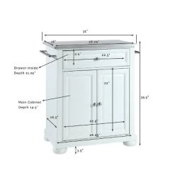Alexandria Stainless Steel Top Portable Kitchen Island - White - Crosley 9 Alexandria Stainless Steel Top Portable Kitchen Island - White - Crosley -Online Furniture Store GUEST 7d1e6621 5921 48c1 b3bd b94c11c74eaf