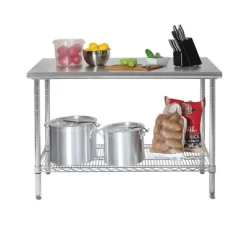 Commercial Grade Nsf Stainless Steel Top Work Table Chrome - Seville Classics -Online Furniture Store GUEST 7d3bd31a 48ec 4ea1 bc84 00918e6e080b
