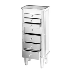 Melanie 7 Drawer Glam Jewelry Armoire Mirrored/Brushed - Aiden Lane 15 Melanie 7 Drawer Glam Jewelry Armoire Mirrored/Brushed - Aiden Lane -Online Furniture Store GUEST 7d5df8cd 1f75 44b9 9e18 dd63926293b6