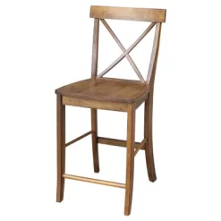 24" Martha X Back Counter Height Barstool - International Concepts -Online Furniture Store GUEST 7d625d60 3f8d 4e81 8378 1539d068e48f