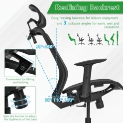 Tangkula High Back Mesh Office Chair Ergonomic Executive Chair Swivel Computer Task Chair W/ Headrest Black/ Gray -Online Furniture Store GUEST 7dd52a50 bb0d 46a6 b875 b9df3e22515f