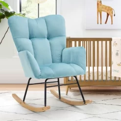 Epping Nursery Rocking Chair,Velvet Upholstered Glider Rocker Rocking Accent Chair,Wingback Rocking Chairs-Maison Boucle -Online Furniture Store GUEST 7e7d1687 2a73 49e1 8782 edf68647419a