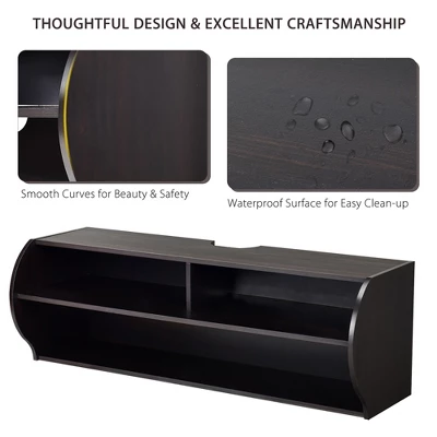 Costway 48.5'' Wall Mounted Audio/Video TV Stands Console Living Room Furniture W/Shelves 9 Costway 48.5'' Wall Mounted Audio/Video TV Stands Console Living Room Furniture W/Shelves - Image 9