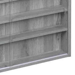 HOMCOM 5-storey Wall Shelf Display Cabinet, Shotglass Display Case With 2 Glass Doors And 4 Adjustable Shelves, Gray -Online Furniture Store GUEST 7f3b2c7d 2fc3 4d17 8260 f9ce756e3e09