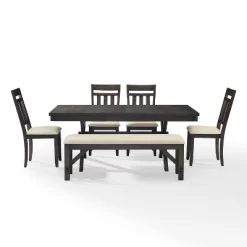 Hayden 6pc Extendable Dining Set With Bench And 4 Slat Back Chairs Slate - Crosley 23 Hayden 6pc Extendable Dining Set With Bench And 4 Slat Back Chairs Slate - Crosley -Online Furniture Store GUEST 80041663 c73e 46c4 b6da a0f28d3ea81f
