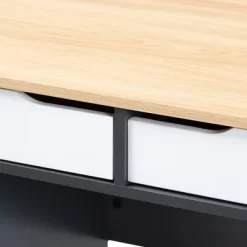 Reed 2 Drawer Wood Computer Desk - Gray/White - Baxton Studio -Online Furniture Store GUEST 8027a1ee 5ed9 43b1 8096 9cb98a005cac