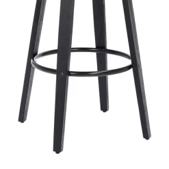 26" Harbor Backless Swivel Faux Leather Wood Counter Height Barstool Gray/Black - Armen Living -Online Furniture Store GUEST 810e674f 4fea 4cf8 9138 c58b0c863728