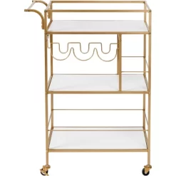 Honey-Can-Do 3 Tier Bar Cart Gold/White -Online Furniture Store GUEST 8119e88b 26c9 4532 a6a8 602bd1270f0d