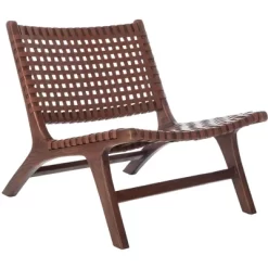 Luna Leather Woven Accent Chair - Safavieh -Online Furniture Store GUEST 81651aad d736 4e62 8248 483d71f0fca2