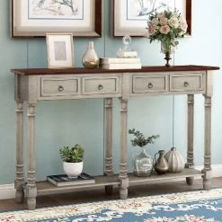 Rectangular Console Table With Drawers And Long Shelf-ModernLuxe -Online Furniture Store GUEST 81668179 68fc 480e 87d9 81539fa3c44f