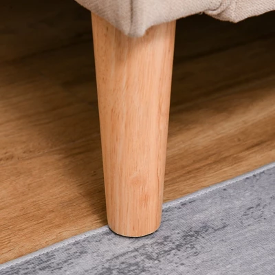 HOMCOM Modern 2-Seater Loveseat Button-Tufted Fabric Couch With Storage Chest, Cushions And Rubberwood Legs For Living Room 3 HOMCOM Modern 2-Seater Loveseat Button-Tufted Fabric Couch With Storage Chest, Cushions And Rubberwood Legs For Living Room - Image 3