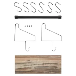 6 Hook Amelia Wall Shelf With Hanging Rod Black/Rustic - Danya B. -Online Furniture Store GUEST 81849523 377e 492c a895 51d3d1778ac4