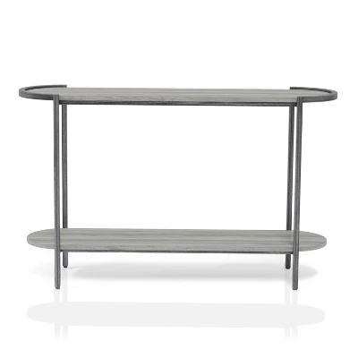 Millerton Lower Shelf Sofa Table Light Gray/Brushed Metal - MiBasics 2 Millerton Lower Shelf Sofa Table Light Gray/Brushed Metal - MiBasics - Image 2