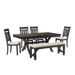 Hayden 6pc Extendable Dining Set With Bench And 4 Slat Back Chairs Slate - Crosley 20 Hayden 6pc Extendable Dining Set With Bench And 4 Slat Back Chairs Slate - Crosley -Online Furniture Store GUEST 82dd7e99 01b9 4fc3 bf94 d714642d284f