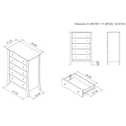 Bysoni 5 Drawer Chest Coastal - MiBasics -Online Furniture Store GUEST 8357caea 8af2 42f8 9d93 4299a22eca94