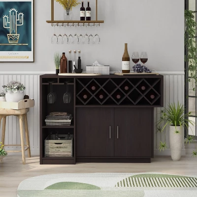 Harbinger Contemporary Multi Storage Buffet Cabinet Espresso - HOMES: Inside + Out 2 Harbinger Contemporary Multi Storage Buffet Cabinet Espresso - HOMES: Inside + Out - Image 2