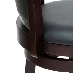 HOMCOM Classic Bar Stool Swivel Barstool With PU Leather Upholstered Mid-Back And Footrest, 30.25 Inch Seat Height, Set Of 3, Black -Online Furniture Store GUEST 83feaaa5 bf55 4e3e ae9d 91c139d44b8d