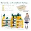 Costway 3-in-1 Kids Toy Storage Organizer Bookshelf Corner Rack W/ Plastic Bins
