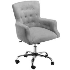 HOMCOM Mid Back Modern Home Office Chair With Tufted Button Design And Padded Armrests, Swivel Computer Desk Chair For Study Living Room Bedroom -Online Furniture Store GUEST 84f647ab 3fdb 43a3 bb2f 821d70ec12e1