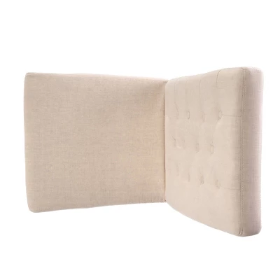 Set Of 2 Linden Tall Back Natural Fabric Dining Chairs Natural - Christopher Knight Home 4 Set Of 2 Linden Tall Back Natural Fabric Dining Chairs Natural - Christopher Knight Home - Image 4