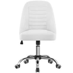 Yaheetech Faux Leather Mid Back Home Office Desk Chair With Chrome-plated Metal Base -Online Furniture Store GUEST 866c293a 3584 4fa3 beb4 84d99b96966e