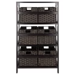 42" 7pc Leo Storage Shelf With Baskets Espresso/Chocolate - Winsome -Online Furniture Store GUEST 86f642bc 1f68 4007 b8f7 6f4891bed679