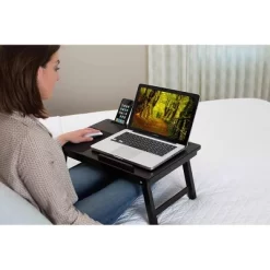 Sofia + Sam Multi-tasking Laptop Bed Tray - Left Handed - Walnut -Online Furniture Store GUEST 87572717 f940 439b b9e7 0a4efbb3f506